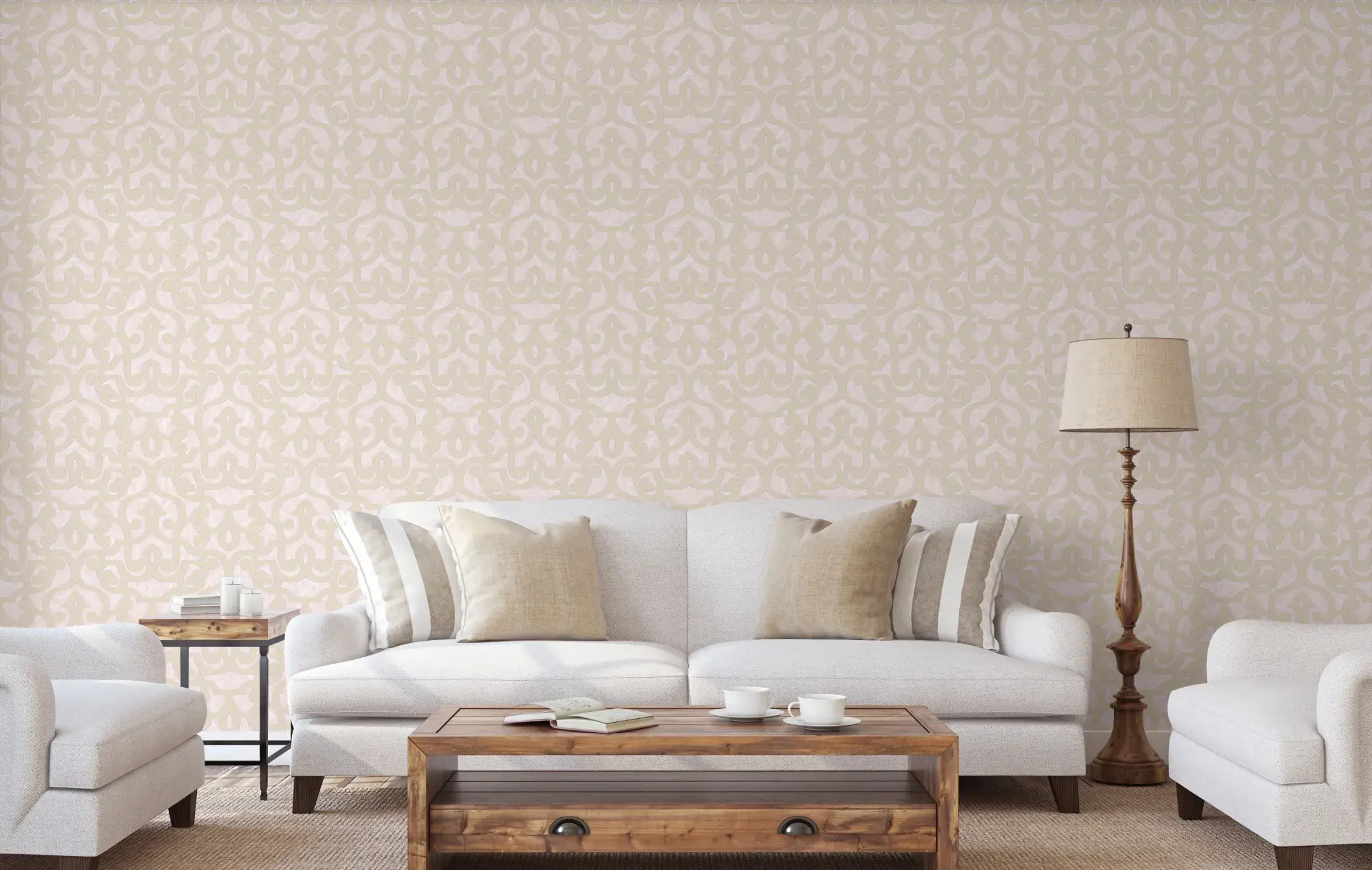 Pink Embossed Wallpaper – Shiny Damask (7810-3) Pink Embossed Wallpaper – Shiny Damask (7810-3)